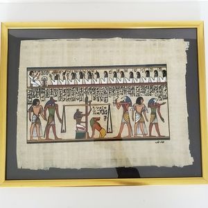 Handmade Egyptian Papyrus Framed Art | Artist Signed |